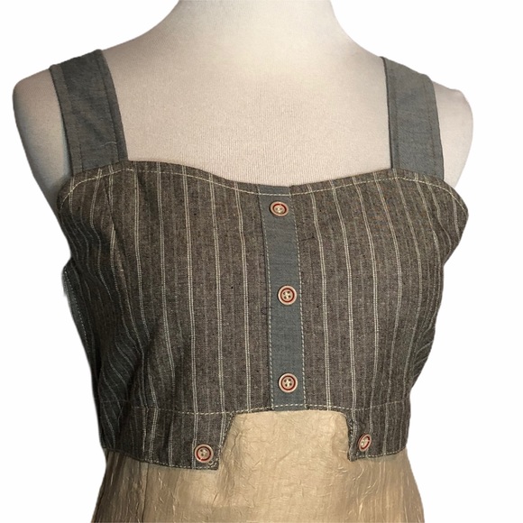 L33 Paris Cream/Gray Flora Sleeveless Bubble Dress - Picture 6 of 8